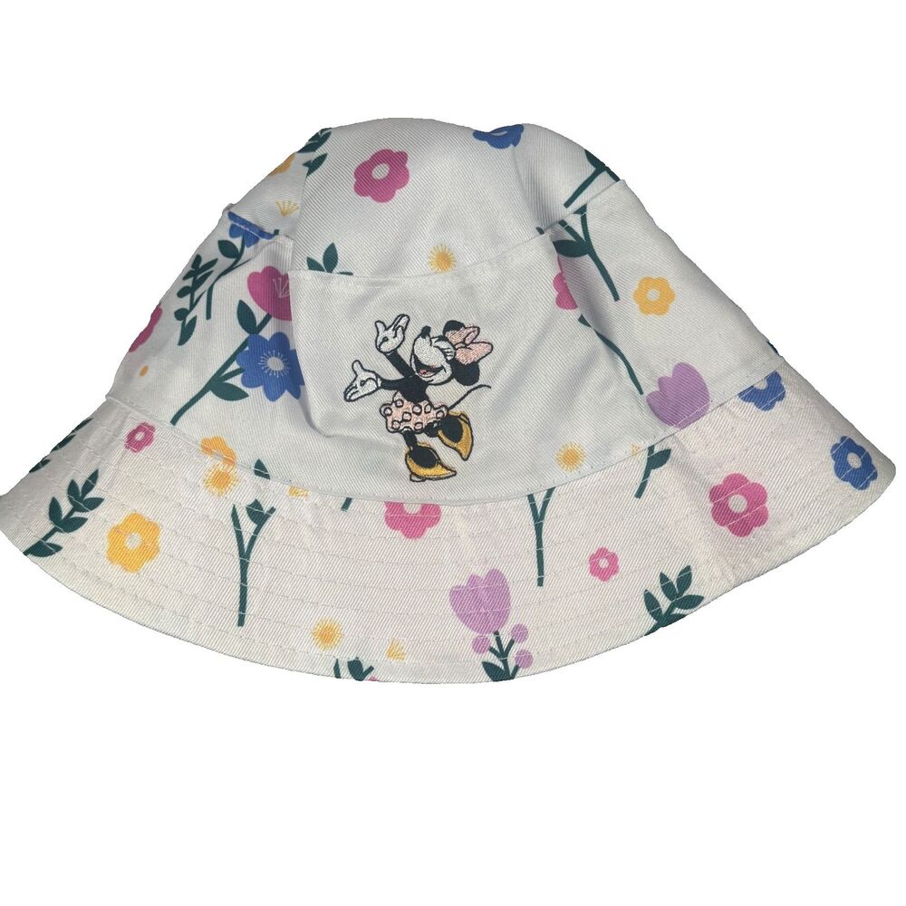 Disney Minnie Mouse Toddler Girl Reversible Bucket Hat Sun Cap Pink Polka Dot NW